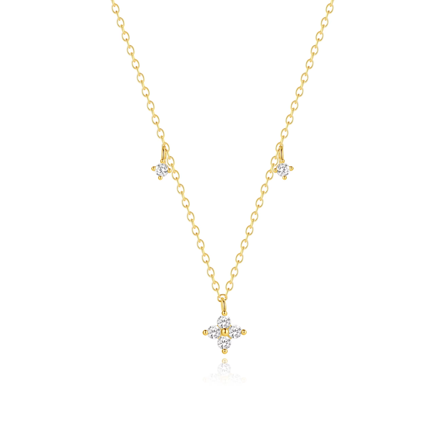 Ketting 18kt Verguld Zilver | Trio Flower