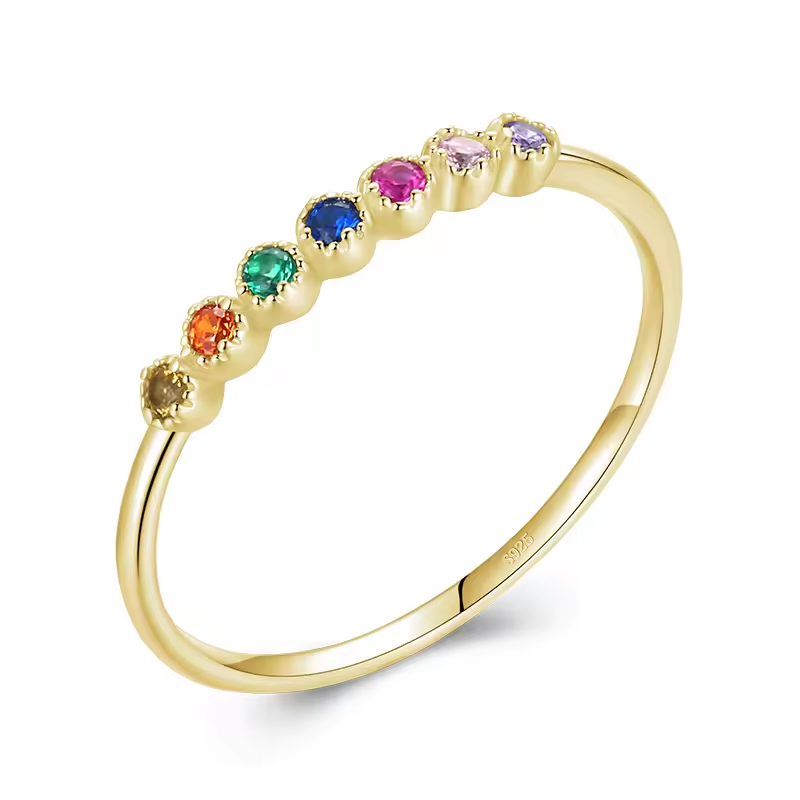 Ring 18kt Verguld Zilver | Zirconia Color
