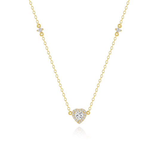 Ketting 18kt Verguld Zilver | Zirconia Heart