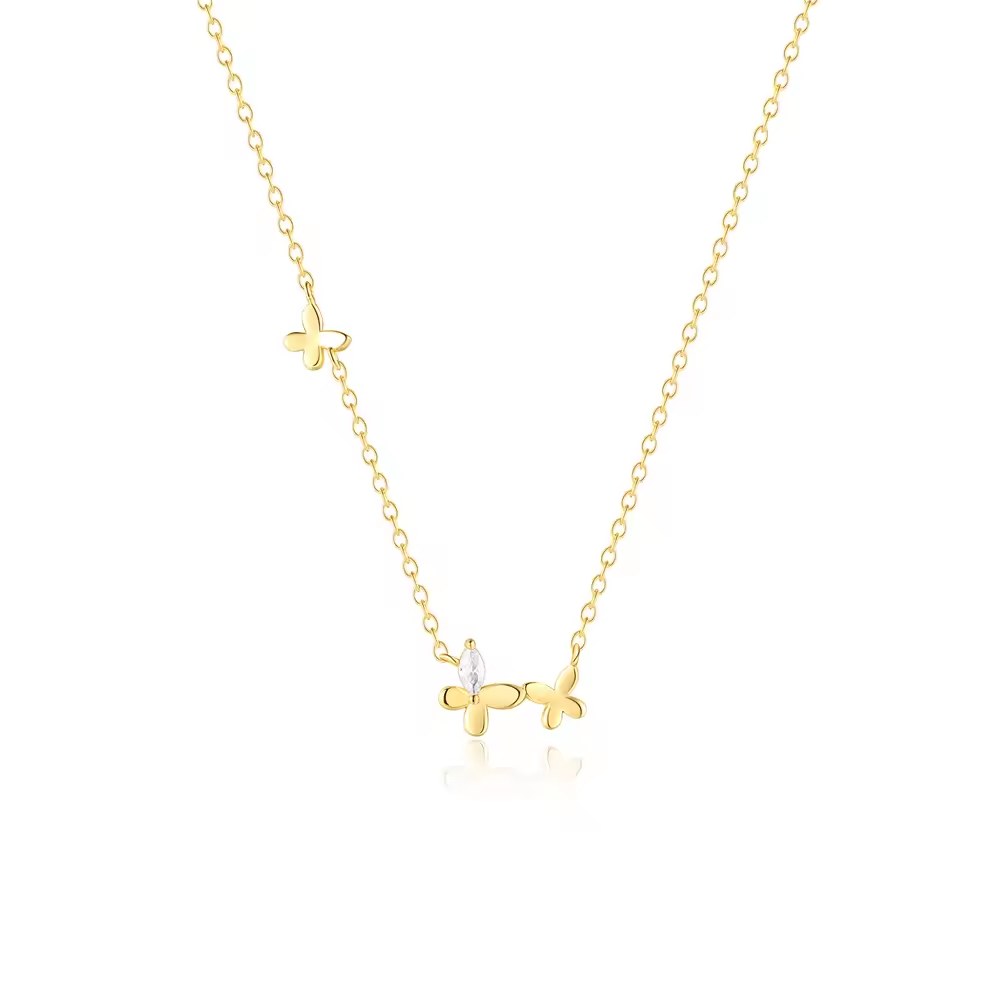 Ketting 18kt Verguld Zilver | Butterfly