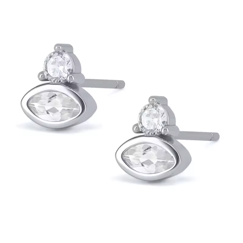 Oorringen 18kt Verguld Zilver | Zirconia Studs