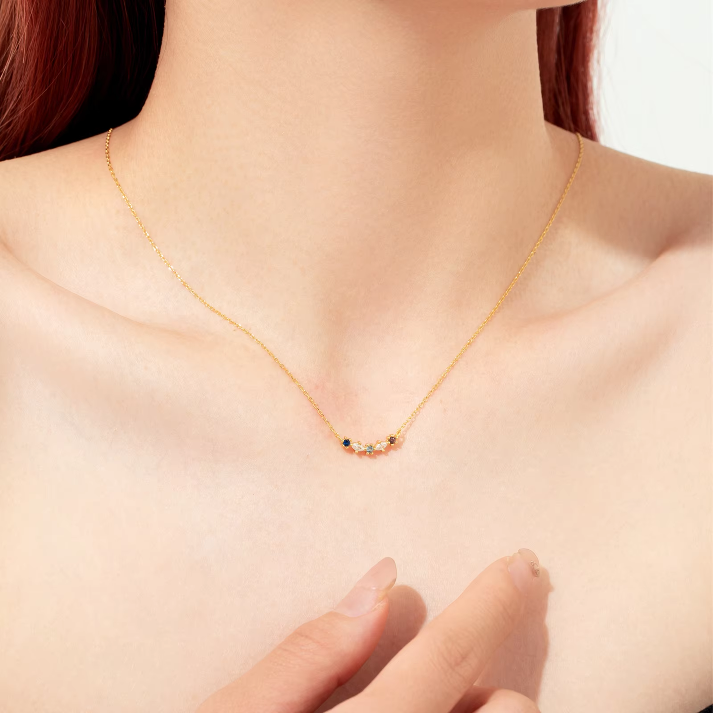 Ketting 18kt Verguld Zilver | Zirkonia Stars