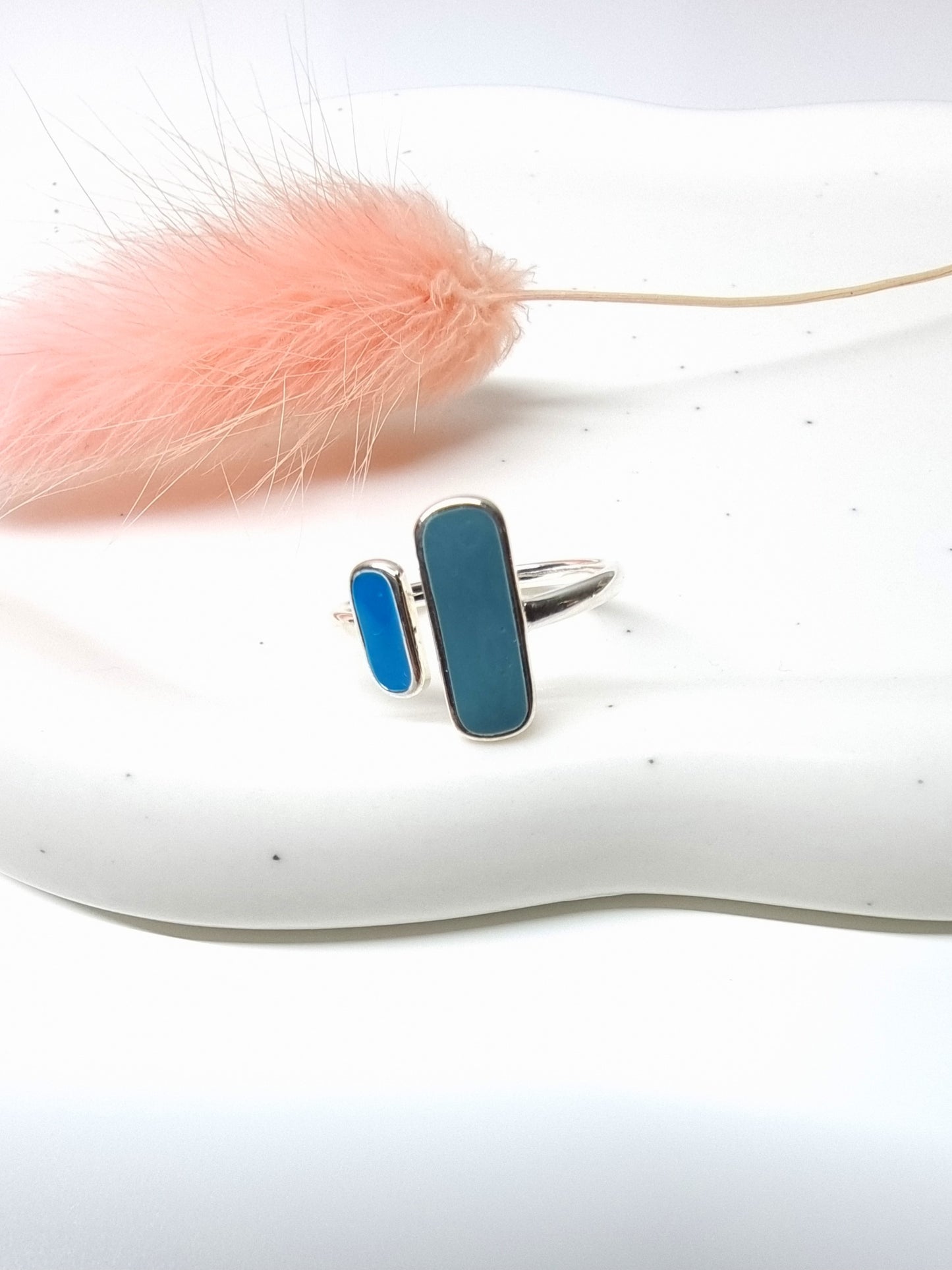 Silver Ring – Blue/Green