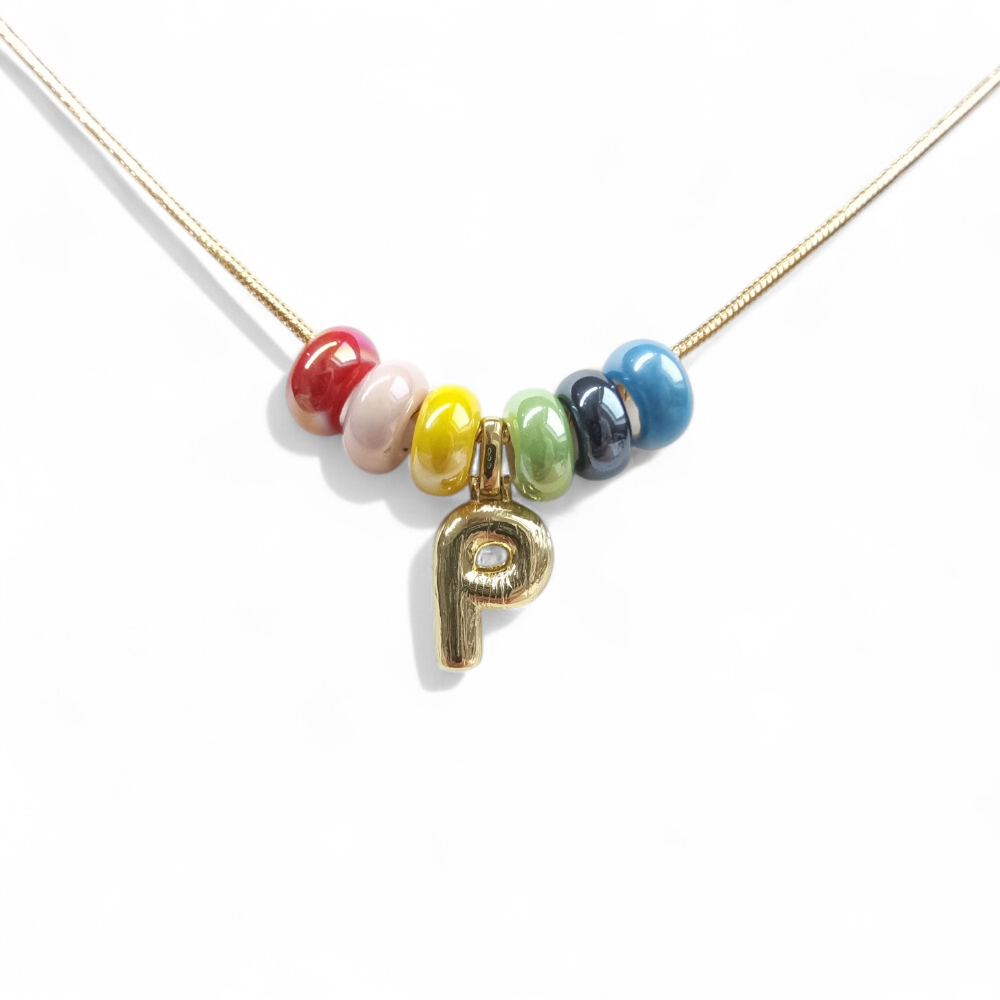 Aliki - Ketting Rainbow Initiaal