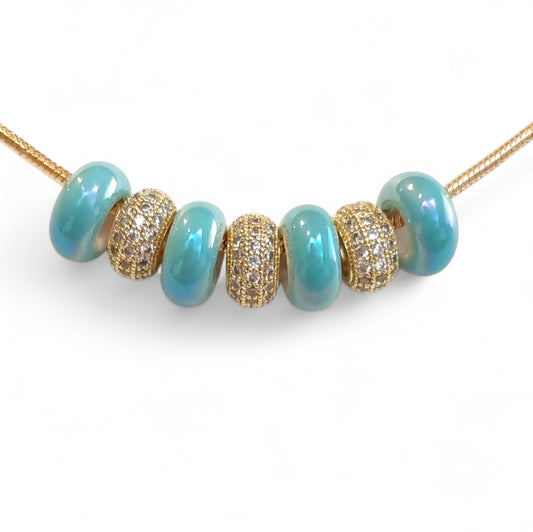 Aliki - Ketting Turquoise/Goud