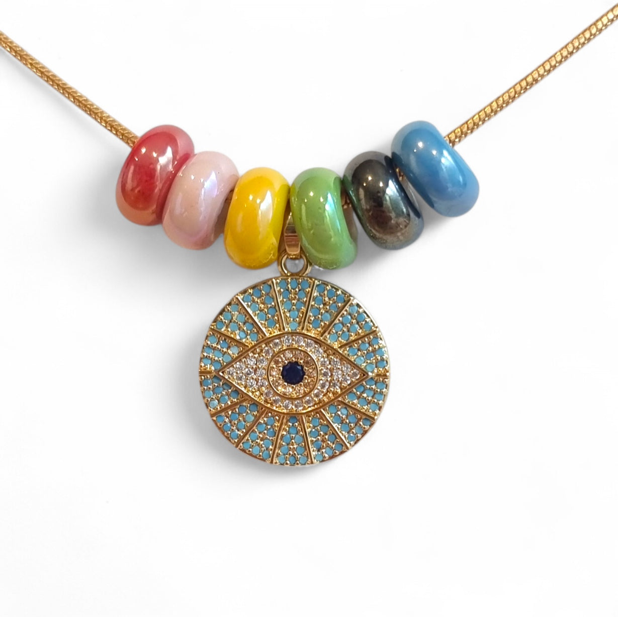 Aliki - Ketting Rainbow Evil Eye