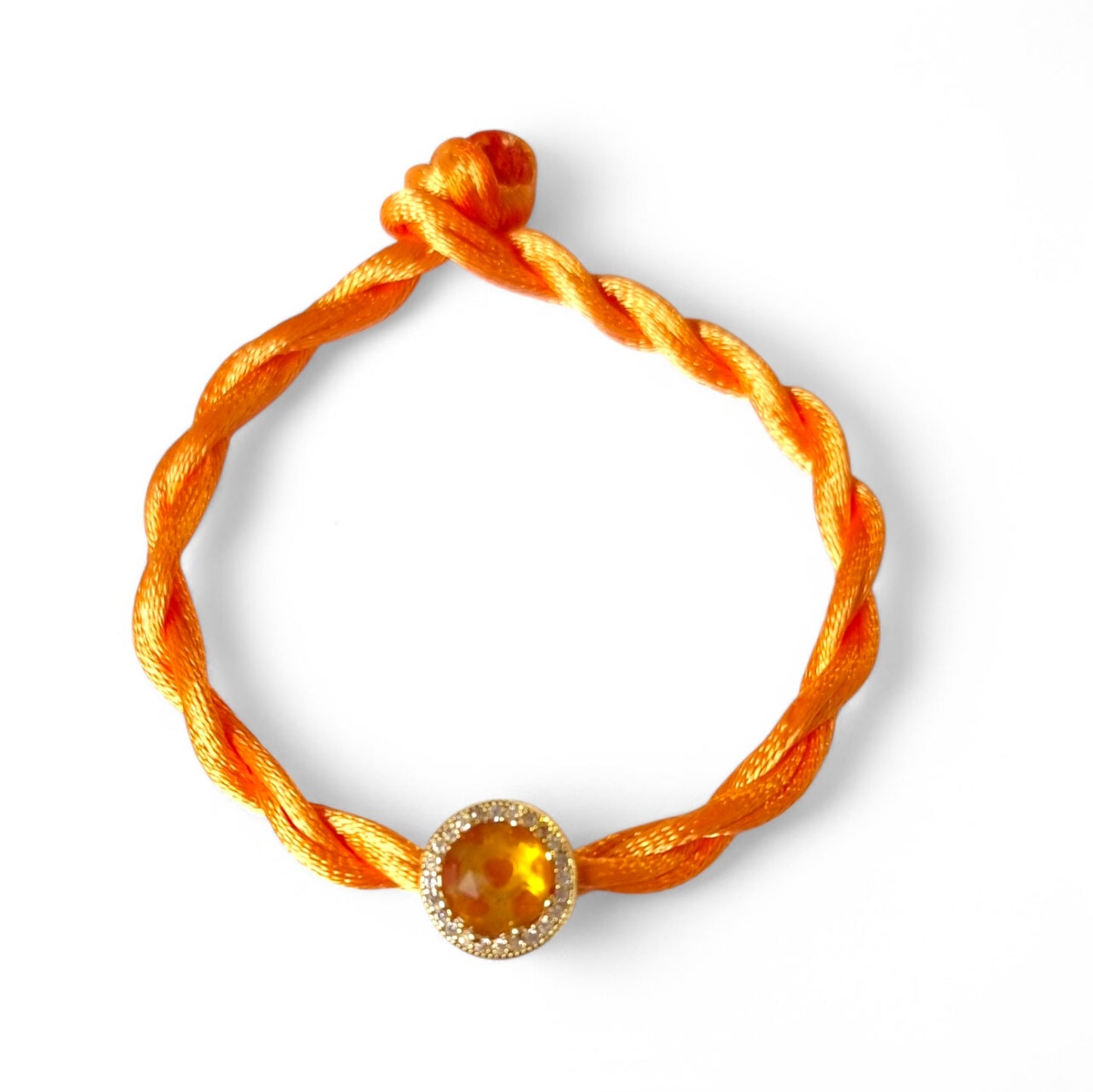 Twisted Satijn Armband | Orange Diamond