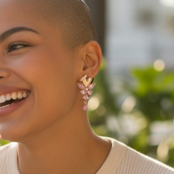 Oorringen 24kt Verguld | Heart Delight Purple