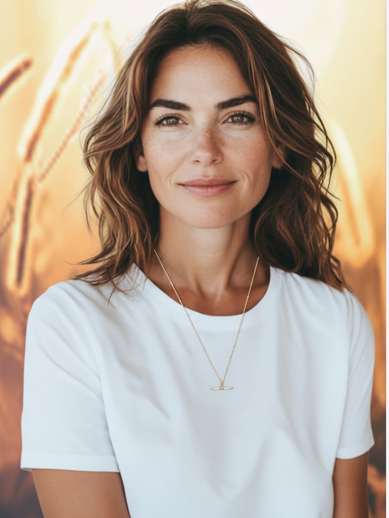 Ketting 24kt Verguld | Zirconia Bar