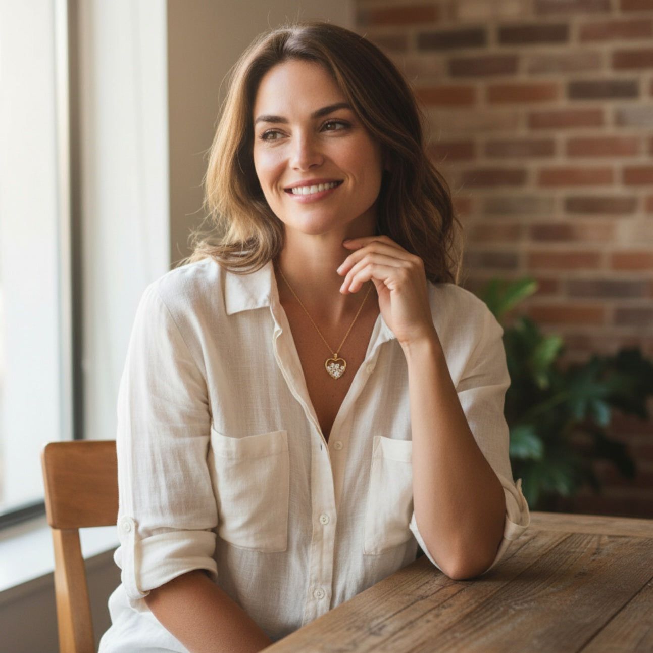 Ketting RVS | Zirconia Heart Silver