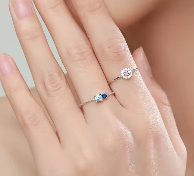 Ring 18kt Verguld Zilver | Zirconia Pink Flower