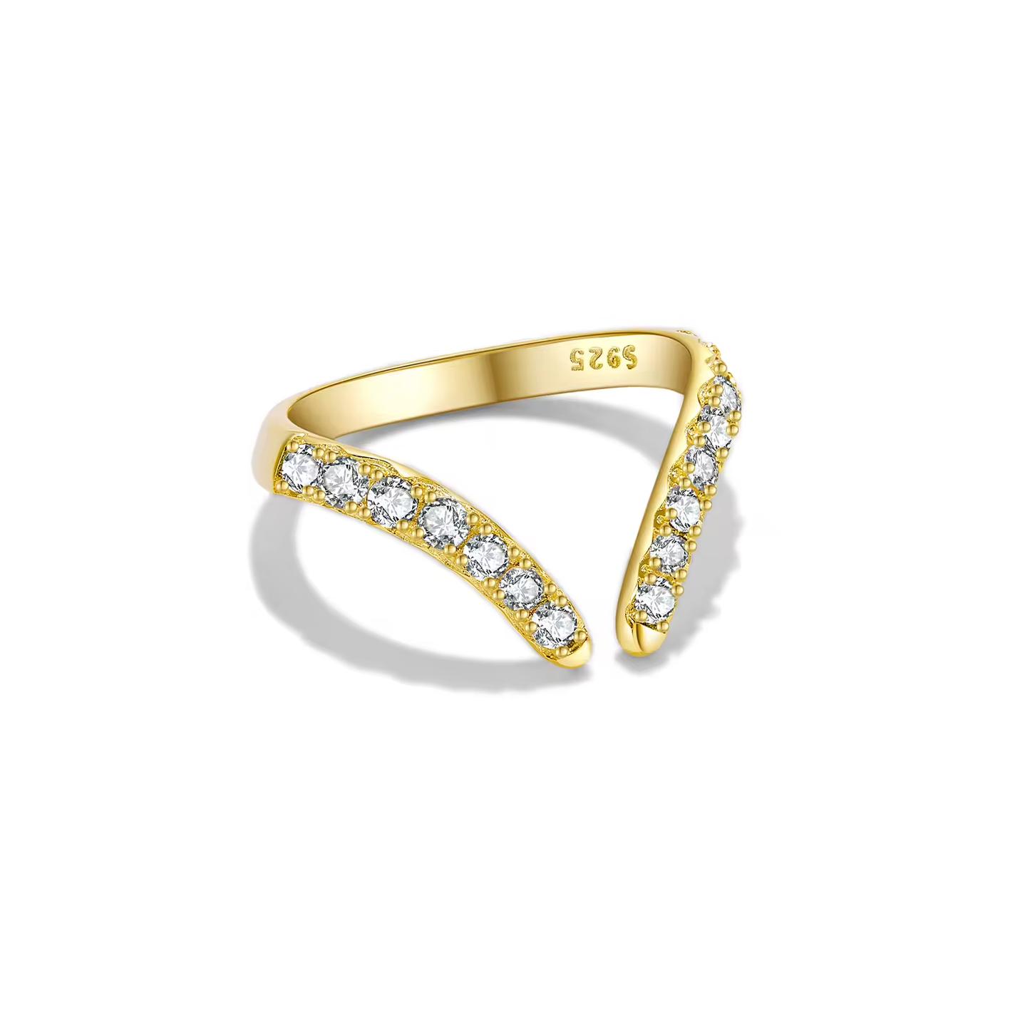 Ring 18kt Verguld Zilver | Zirkonia Open