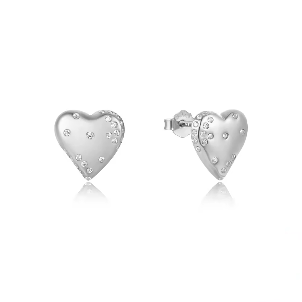 Oorringen 18kt Verguld Zilver | Heart Studs