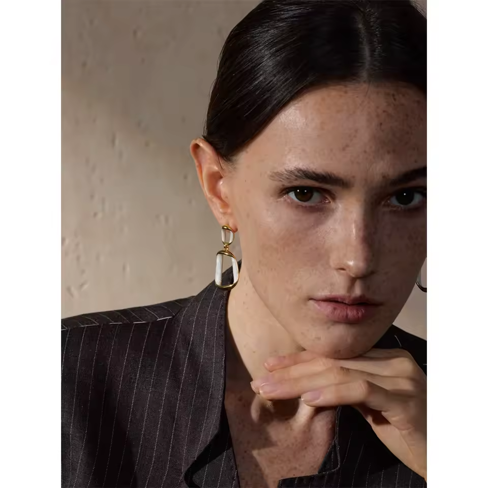 Wit Emaille | Oorringen