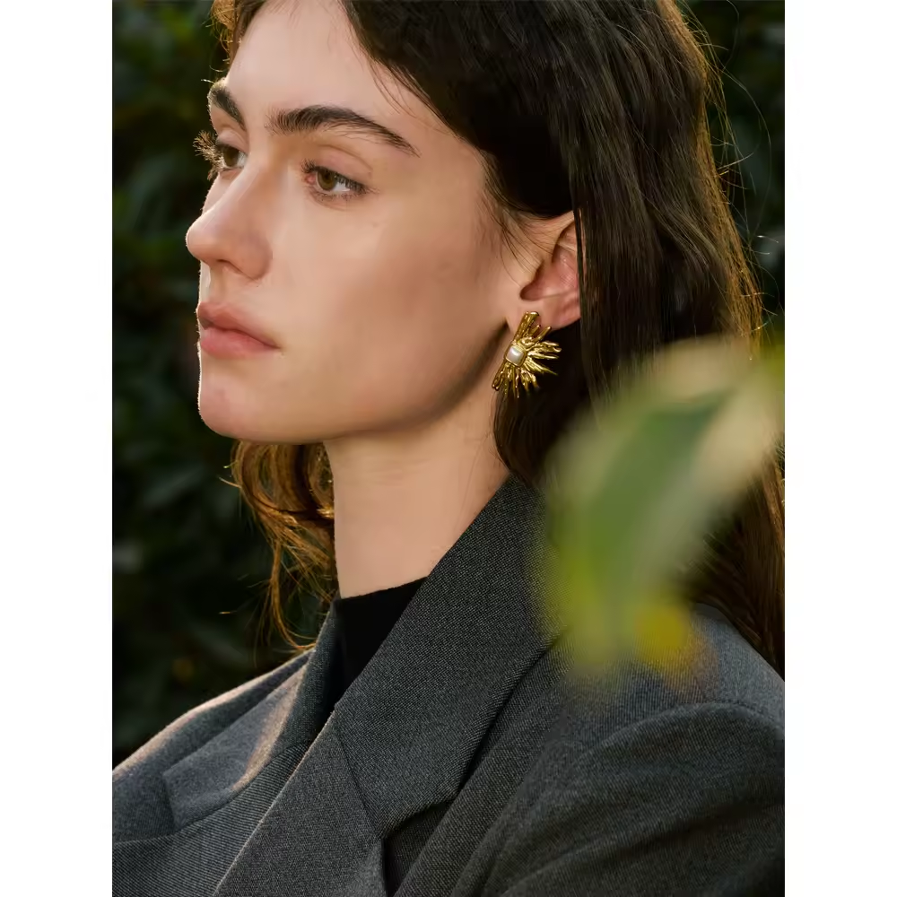 Bloem-Parel Studs | Oorringen
