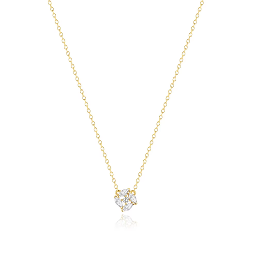 Ketting 18kt Verguld Zilver | Zirconia Flower