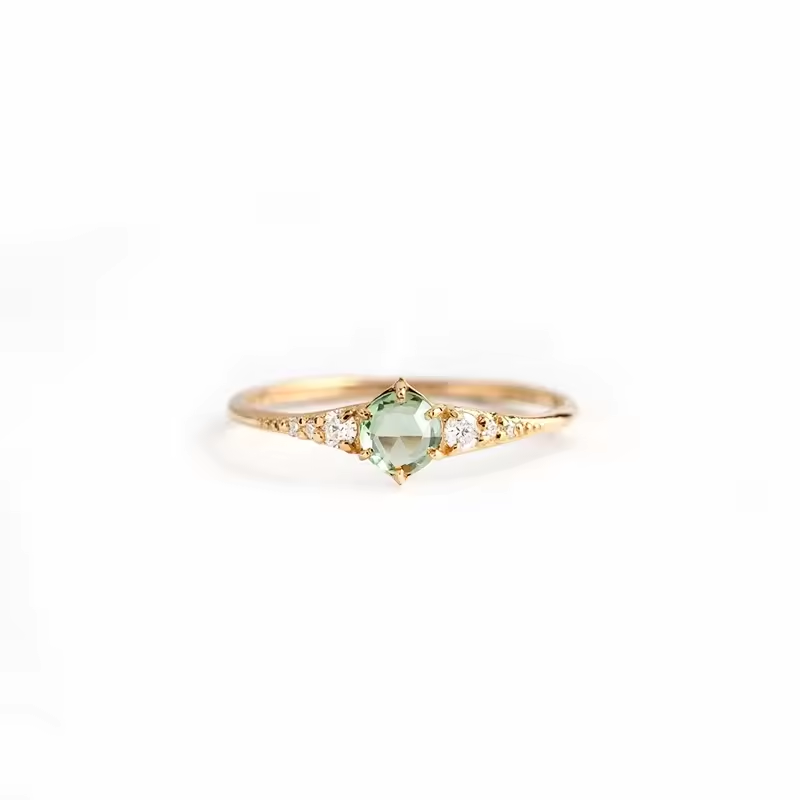 Ring 18kt Verguld Zilver | Mintgroen