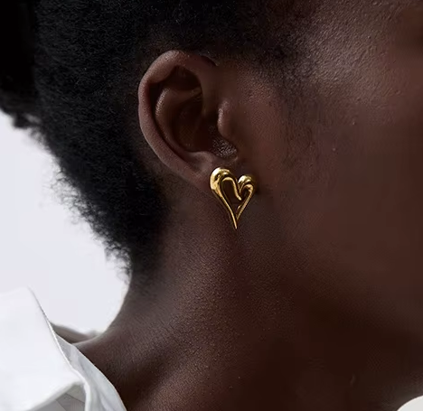 Gouden Hart Studs – Oorringen