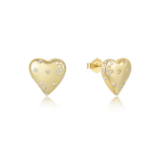 Oorringen 18kt Verguld Zilver | Heart Studs