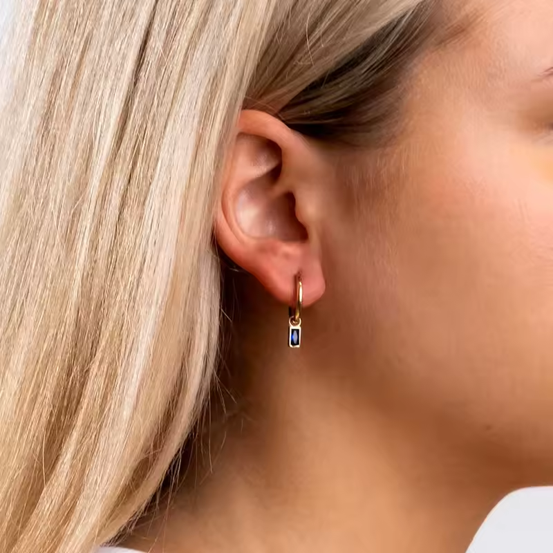 Oorringen 18kt Verguld Zilver | Zirconia Bar Studs