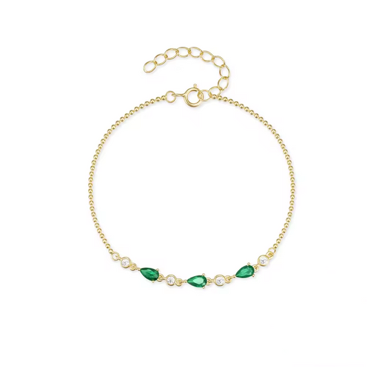 Armband 18kt Verguld Zilver | Green Zirconia
