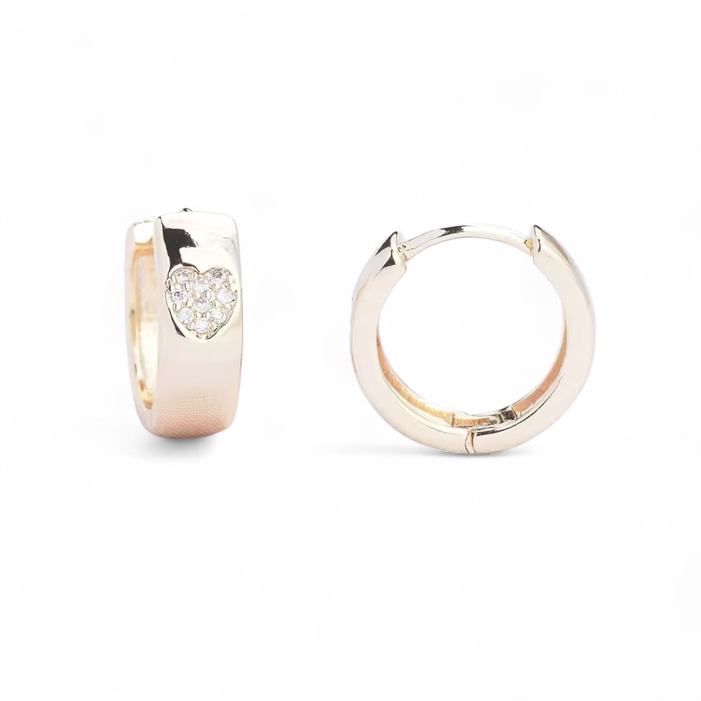 Oorringen 24kt Verguld | Heart Hoops