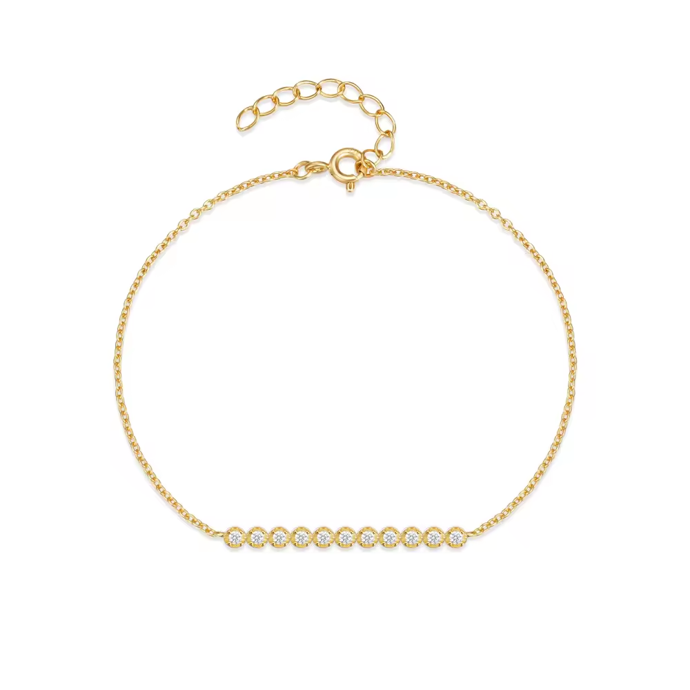 Armband 18kt Verguld Zilver | Zirconia Bar