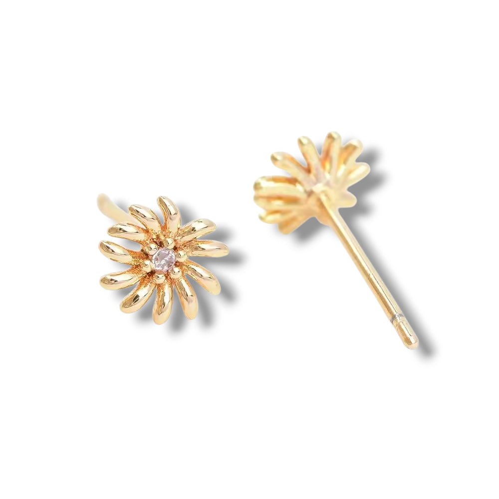 Oorringen 24kt Verguld | Flower Studs
