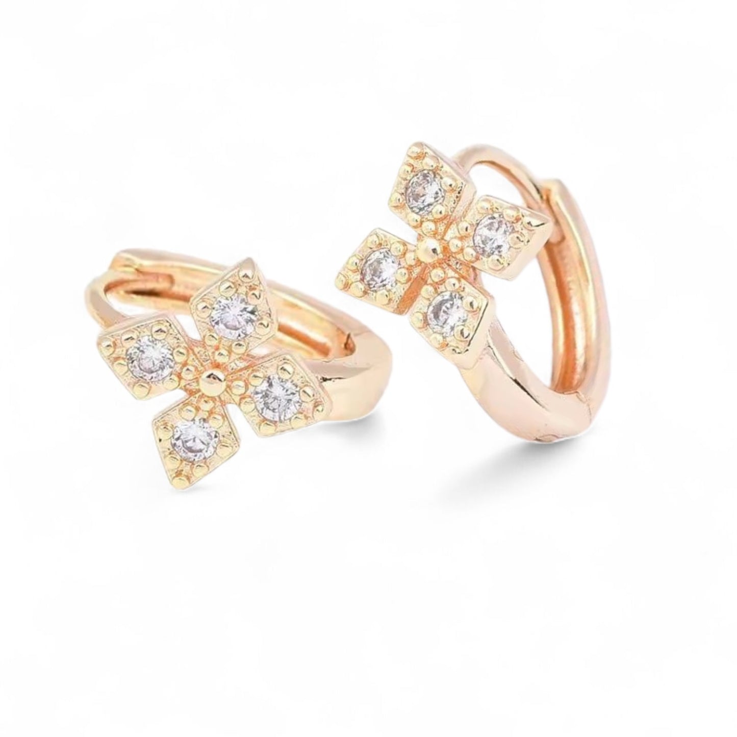 Oorringen 24kt Verguld | Flower Hoops