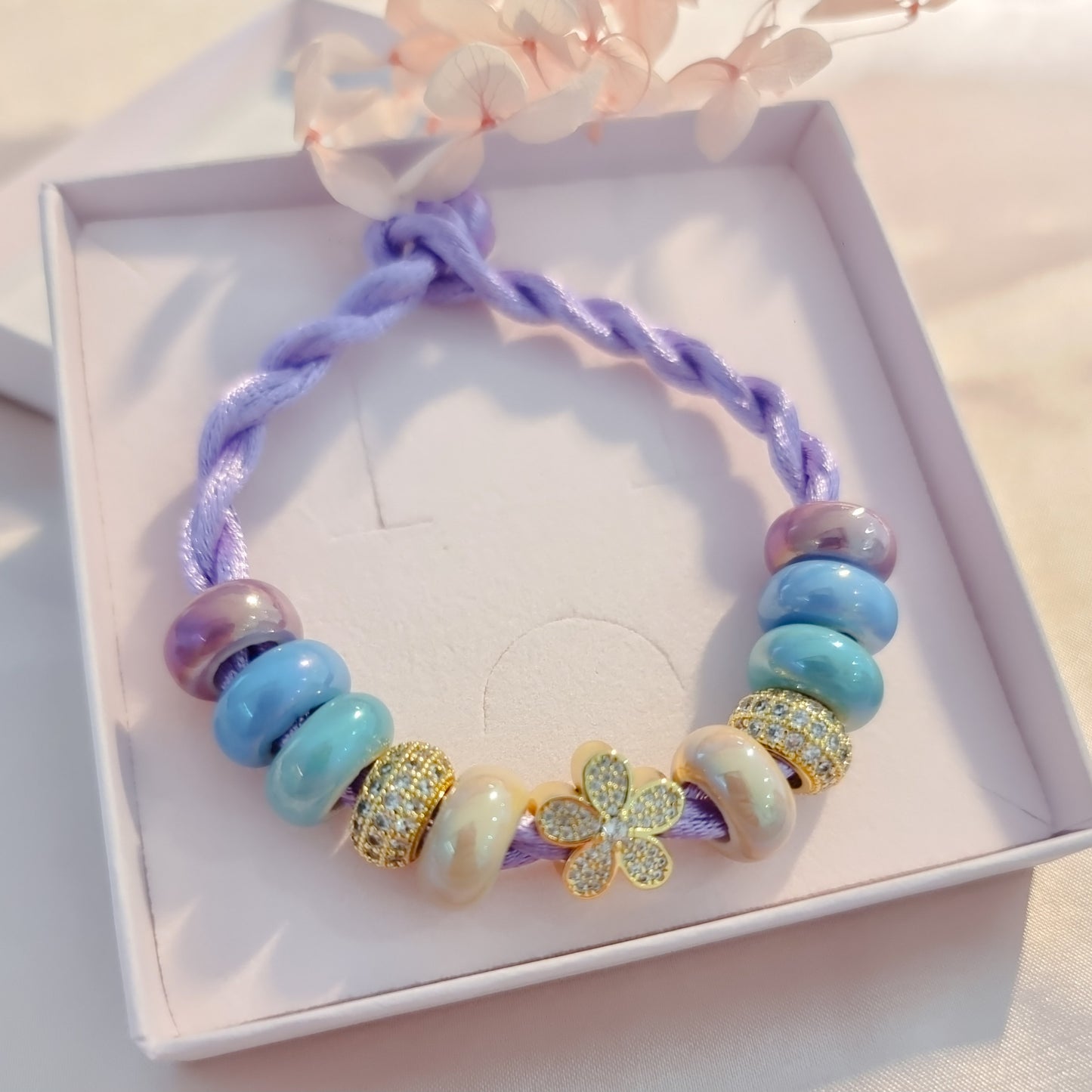 Aliki - Satin Bracelet Purple | Armband