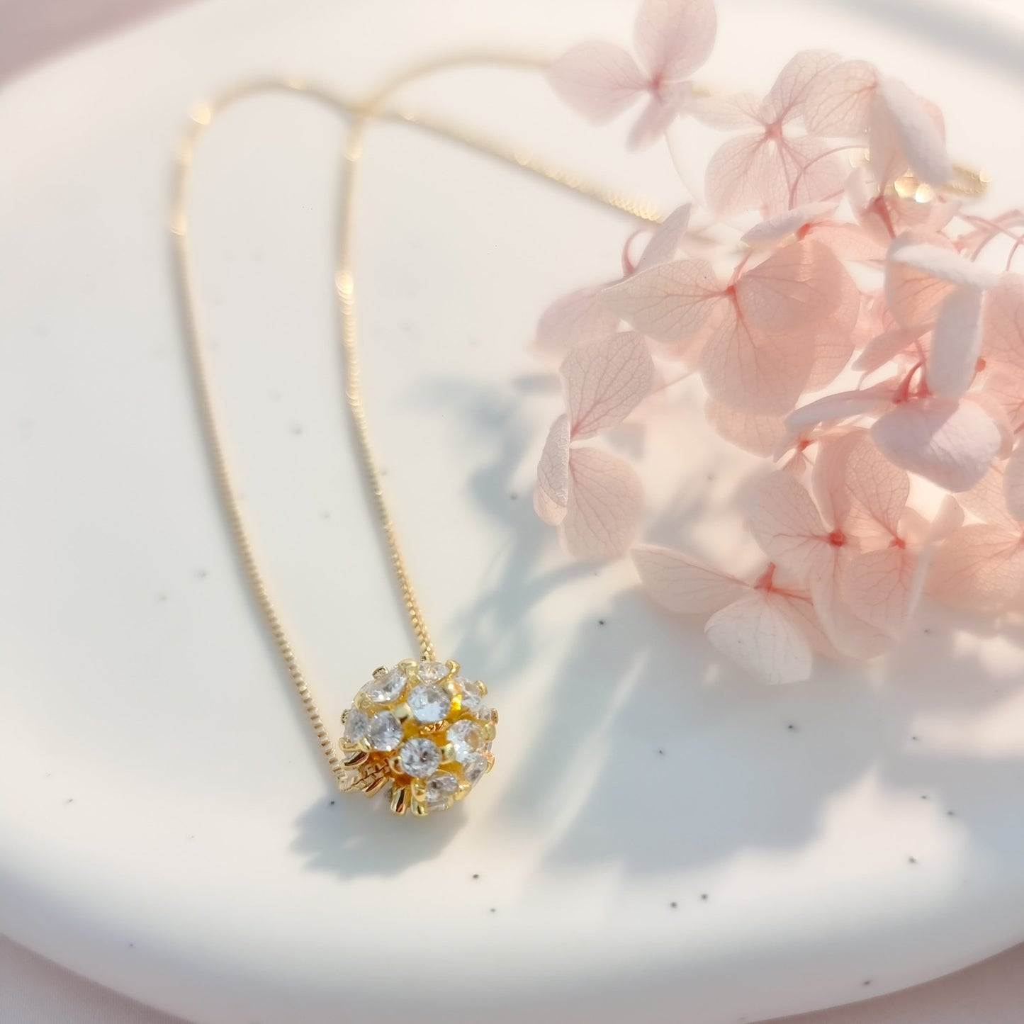 Ketting 24kt Verguld | Zirconia Sphere