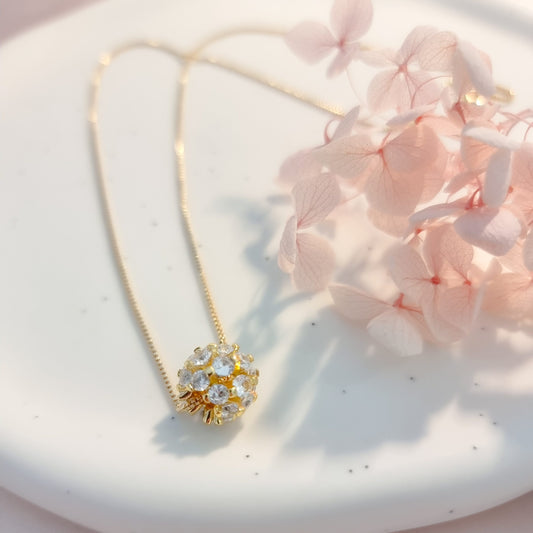 Ketting 24kt Verguld | Zirconia Sphere