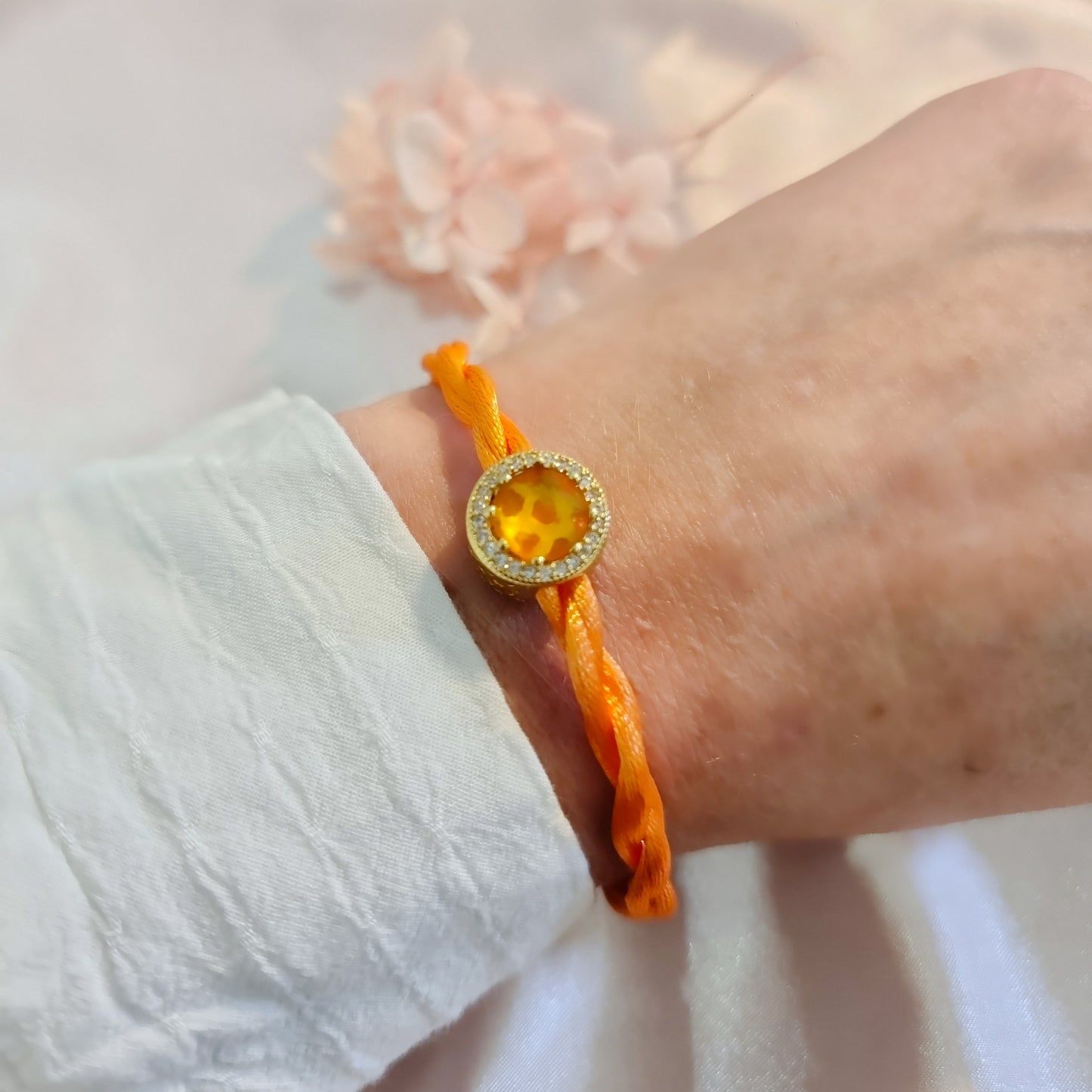 Aliki - Satin Bracelet Orange | Armband