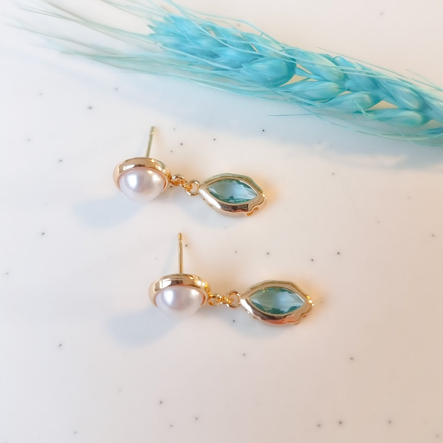 Oorringen 24kt Verguld | Blue Sweetie Studs