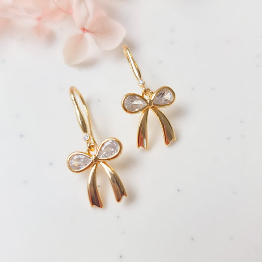 Oorringen 24kt Verguld | Bow Dangle