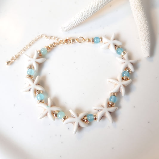 Armband 24kt Verguld |Starfish Blue