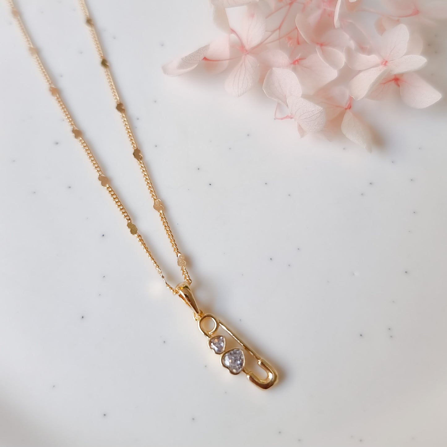 Ketting 24kt Verguld | Safety Pin