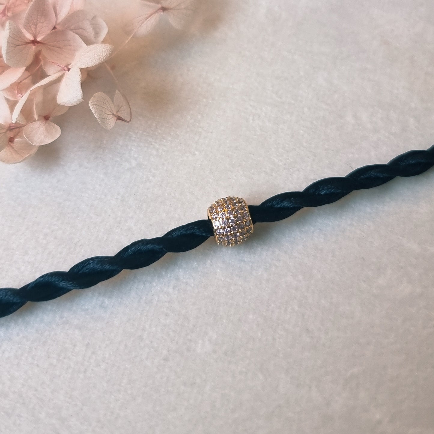 Twisted Satijn Armband | Roze Zirconia