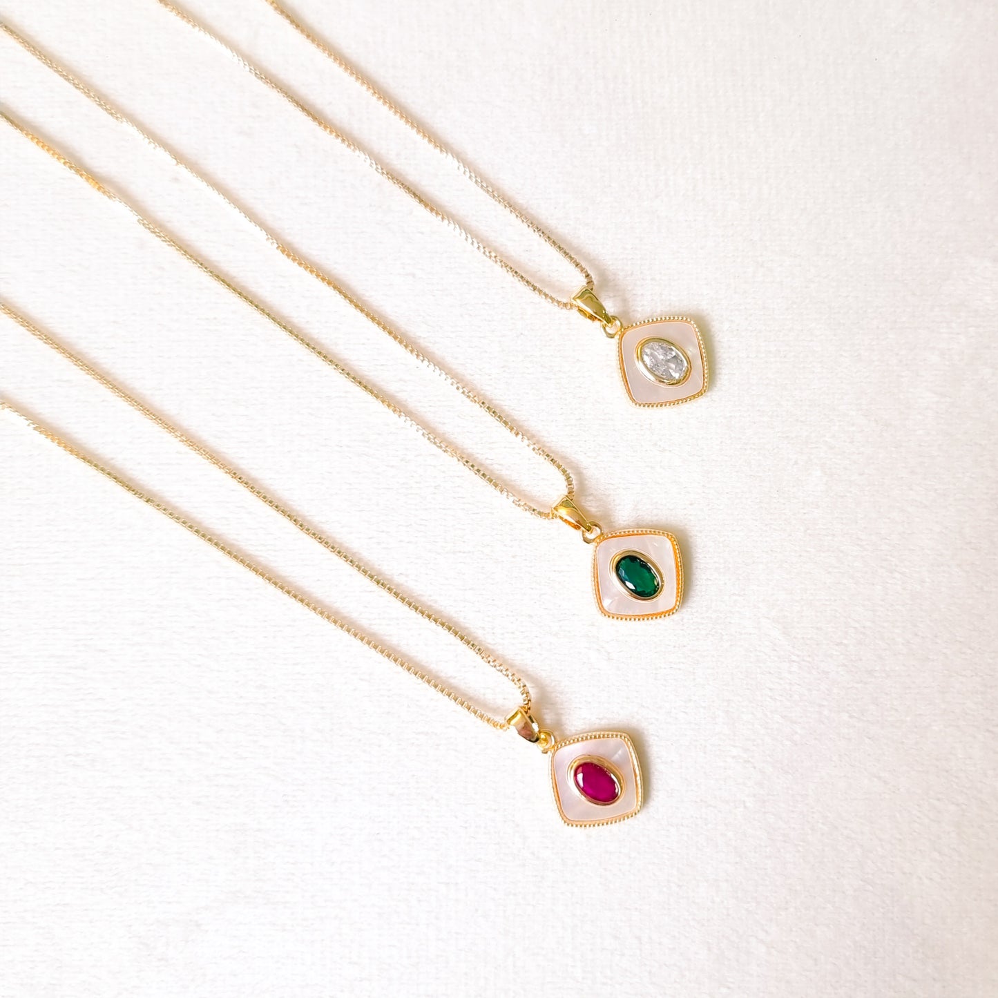 Ketting 24kt Verguld | Shell - White