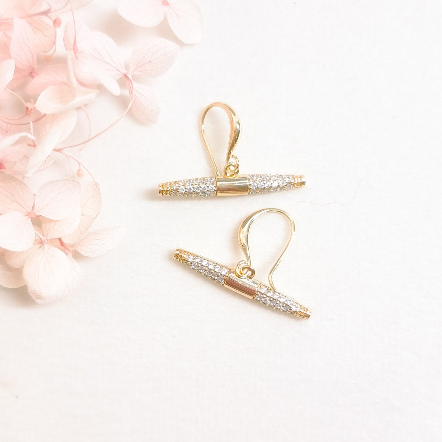 Oorringen 24kt Verguld | Zirconia Bar