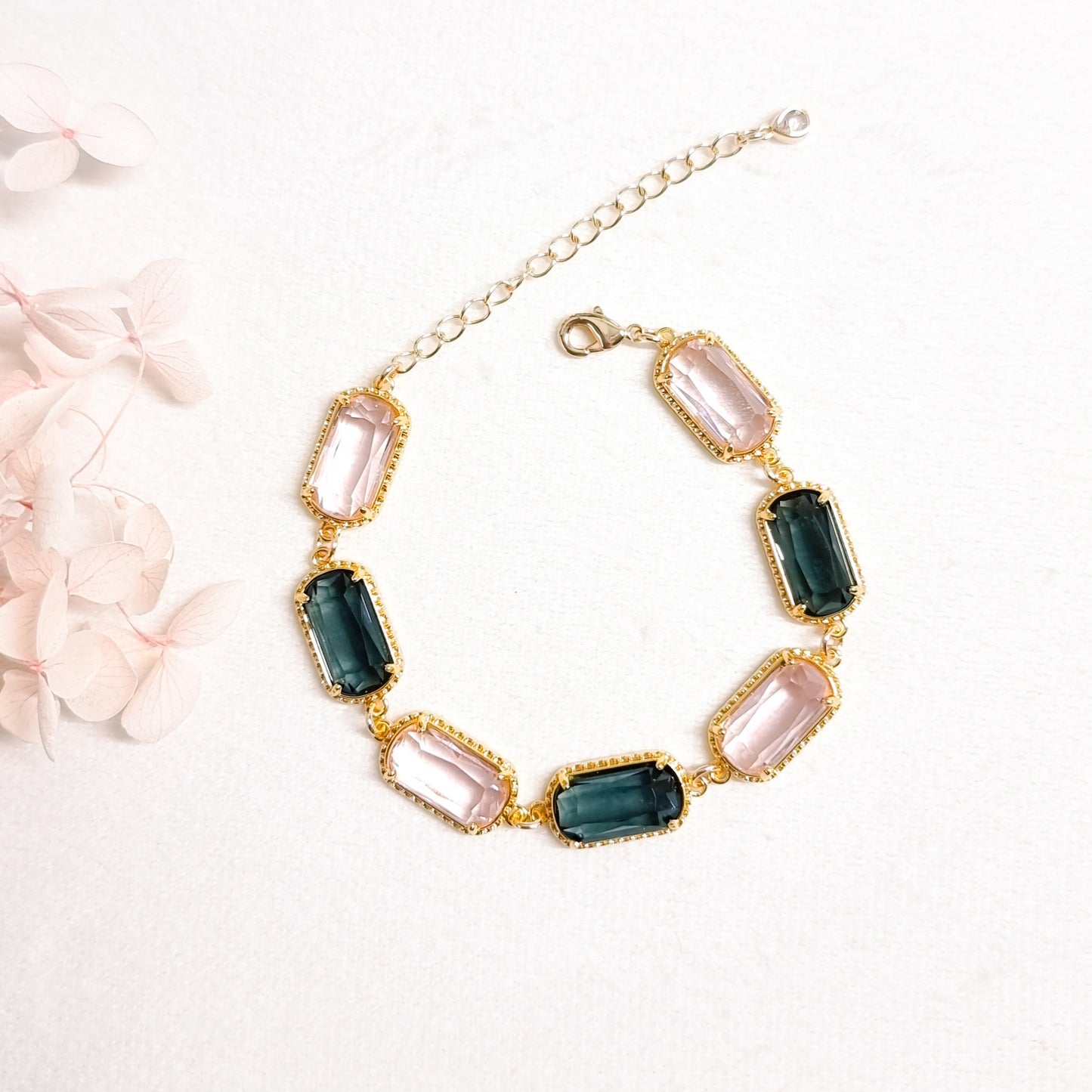 Armband 24kt Verguld | Pink - Grey