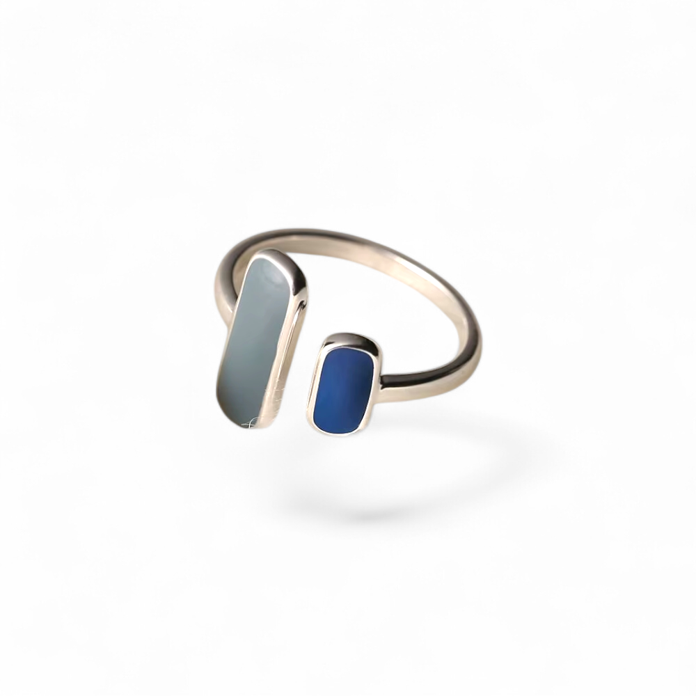 Silver Ring – Blue/Green