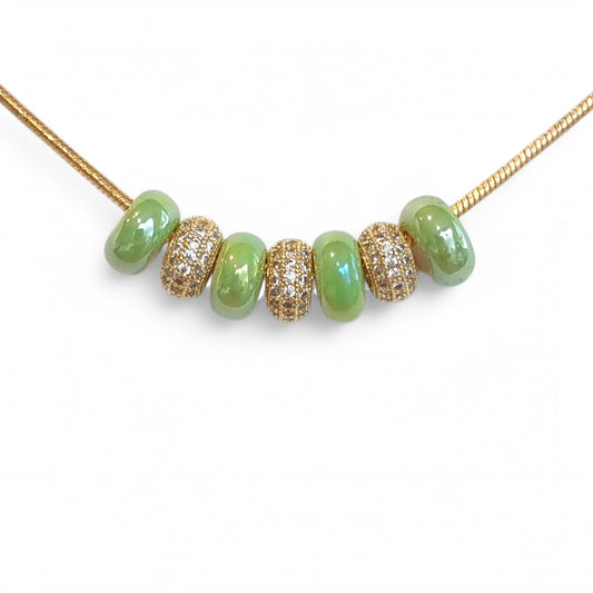 Aliki - Ketting Groen/Goud