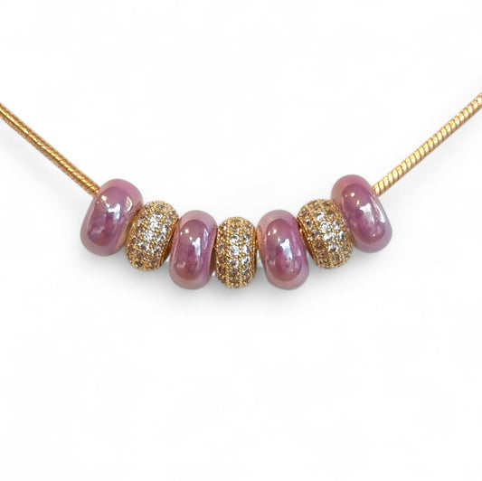 Aliki - Ketting Paars/Goud