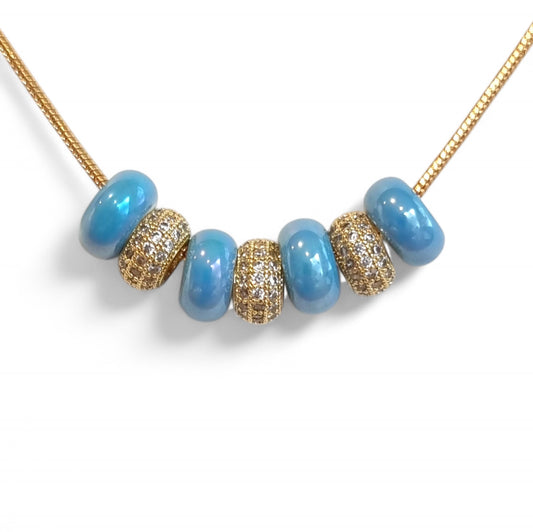 Aliki - Ketting Blauw/Goud