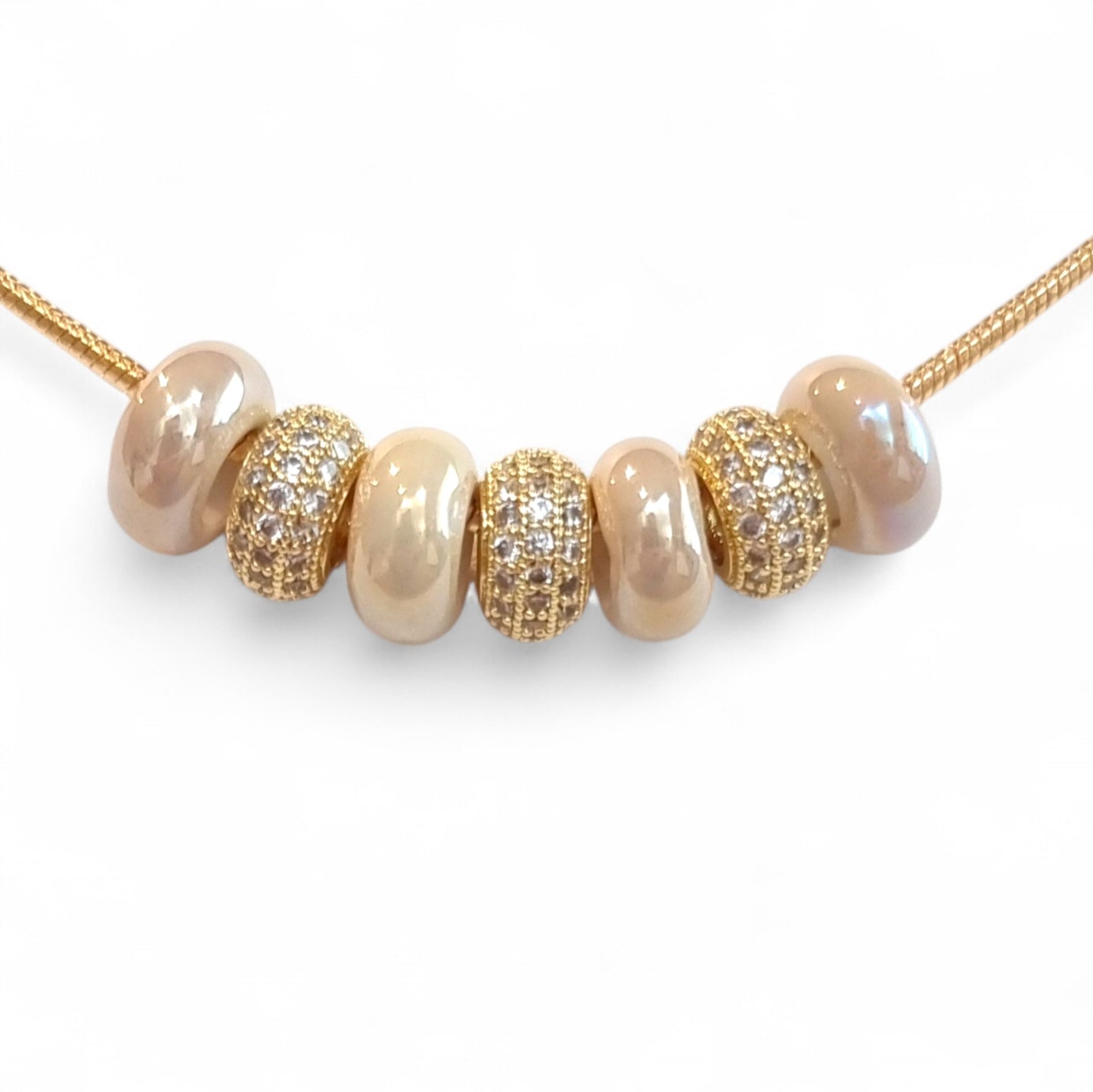 Aliki - Ketting Beige/Goud