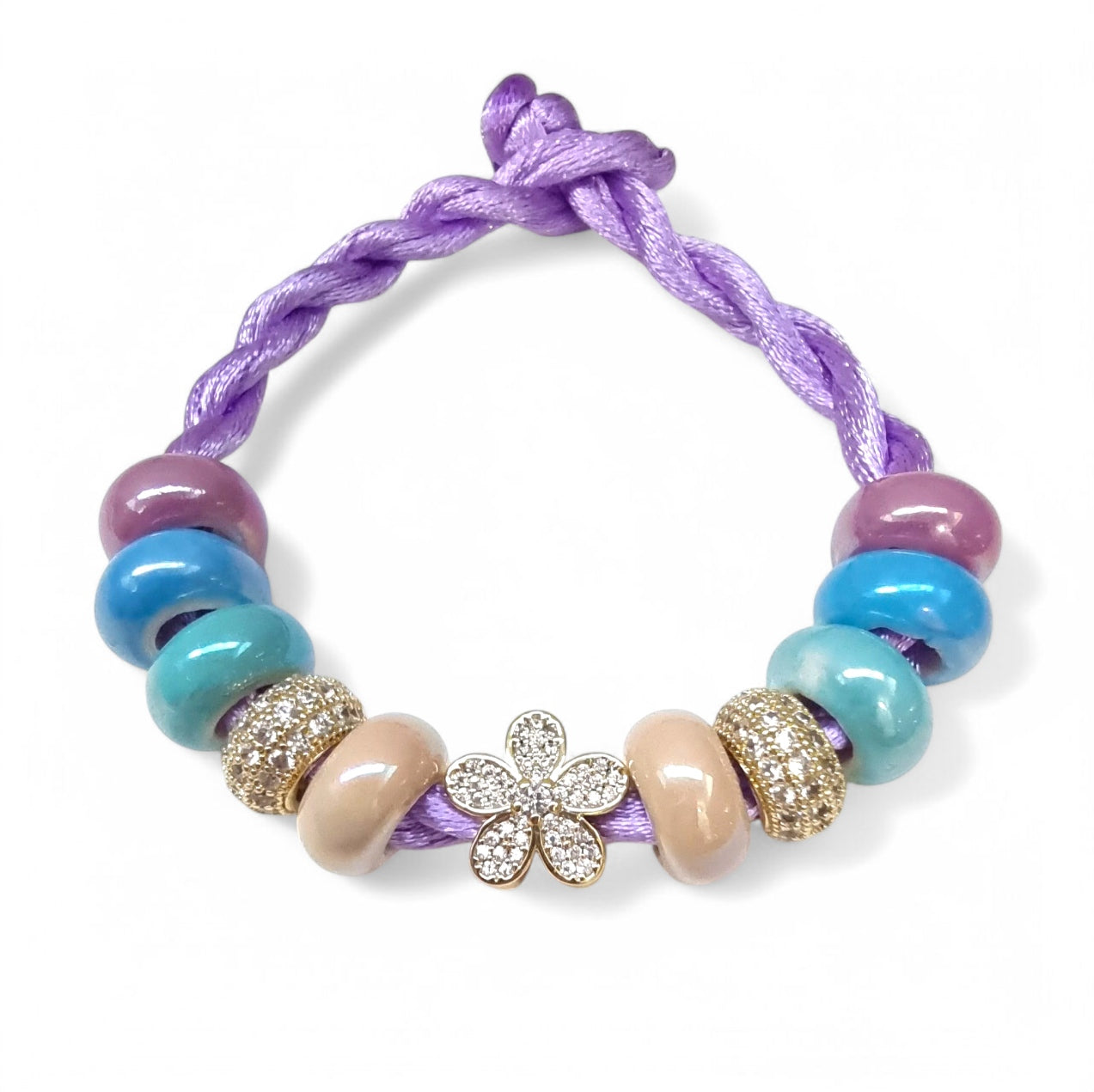 Aliki - Satin Bracelet Purple | Armband