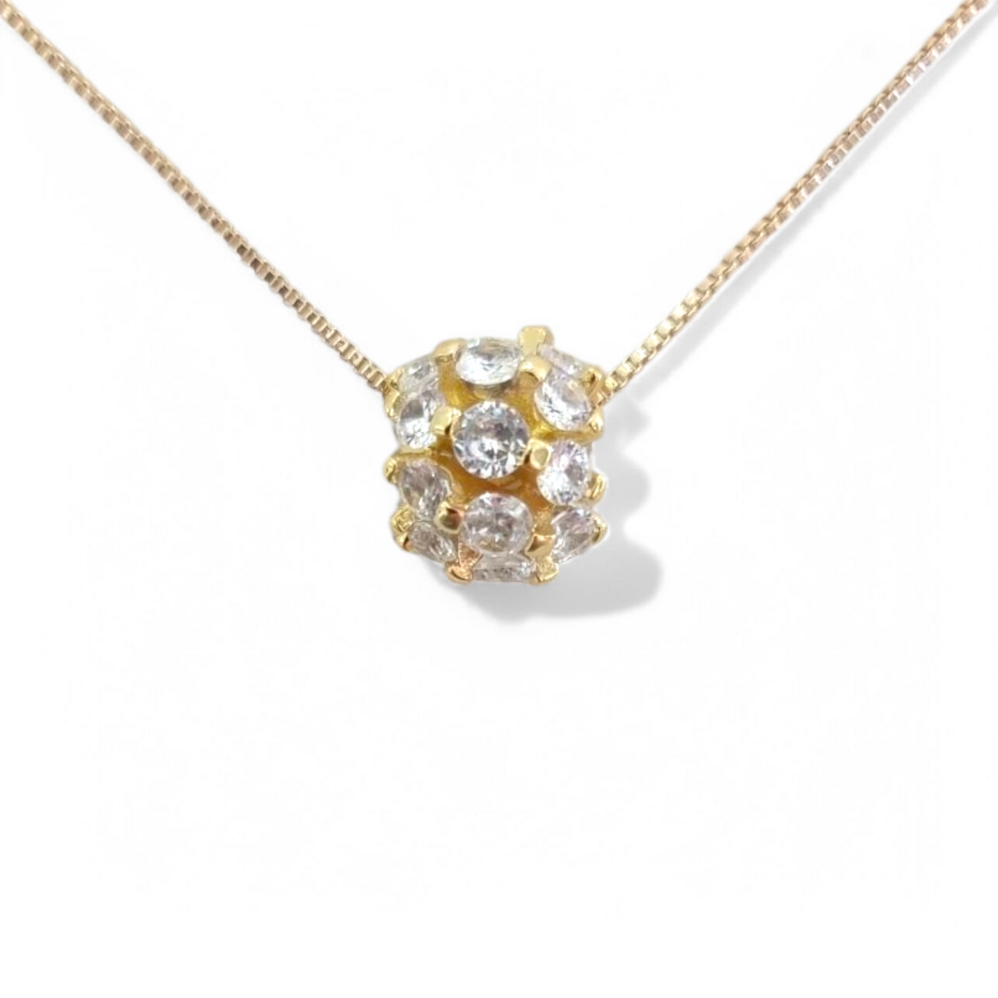 Ketting 24kt Verguld | Zirconia Sphere