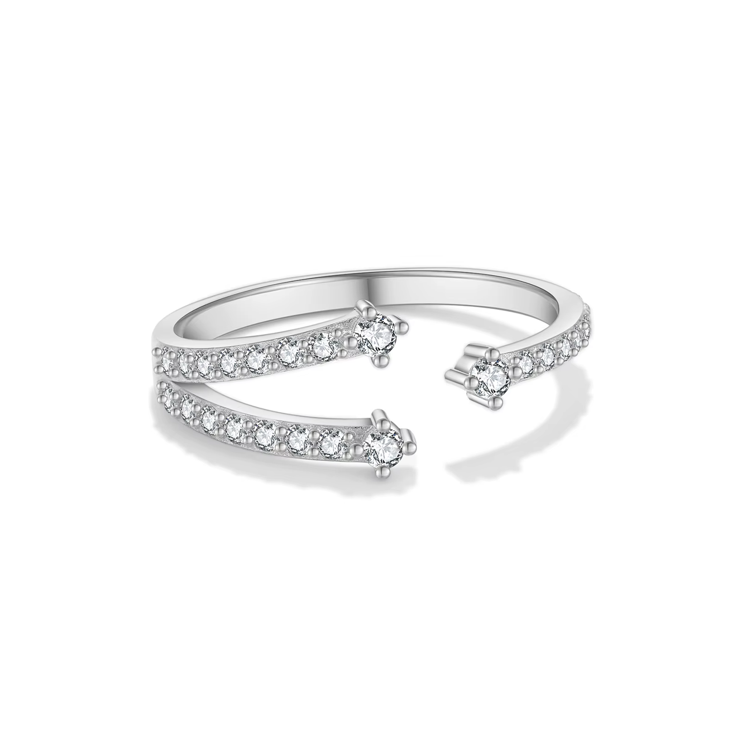 Ring 18kt Verguld Zilver | Zirconia Double Open