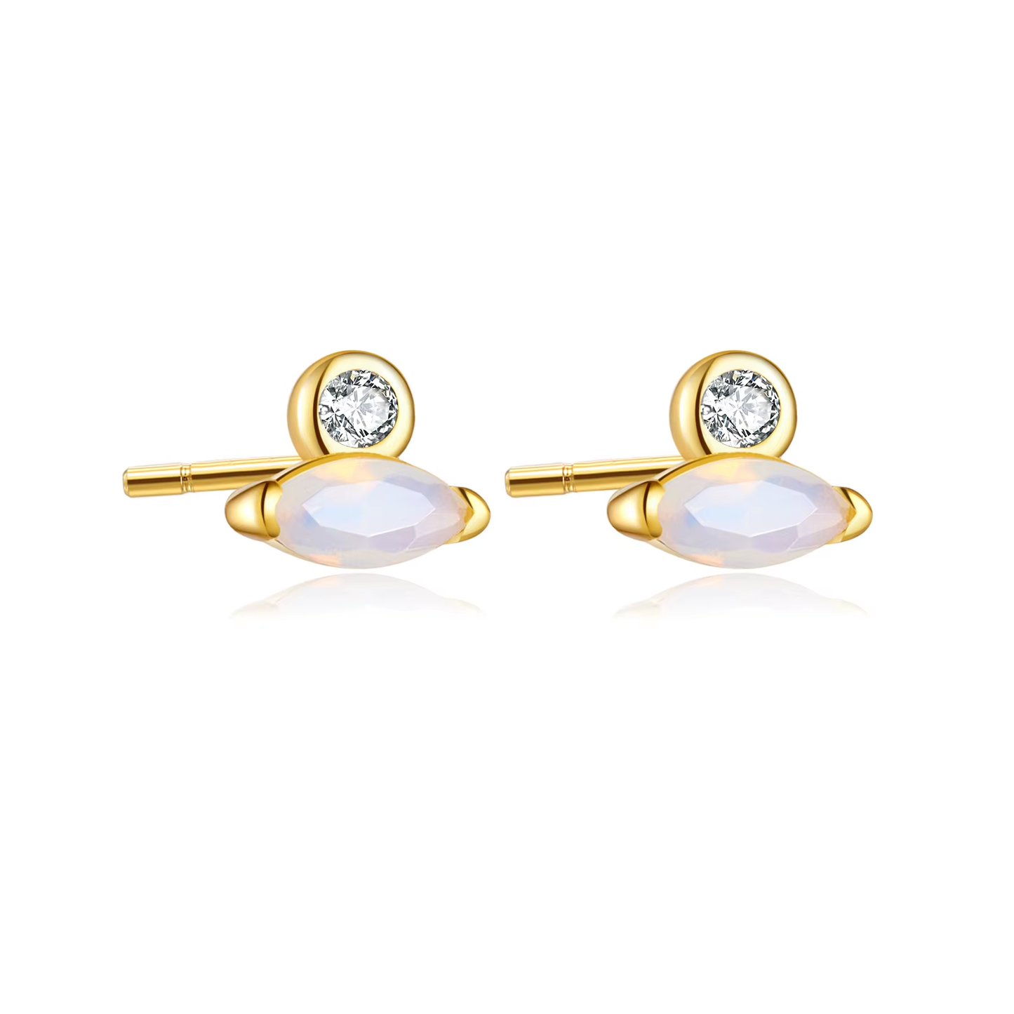 Oorringen 18kt Verguld Zilver | Zirconia Studs